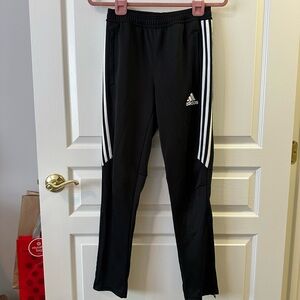 Adidas Black Joggers with White Stripes